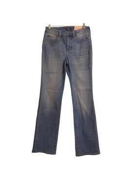 NYDJ Marilyn Straight Leg Jeans Blue Stretch Medium Wash Mid Rise Denim 6 New